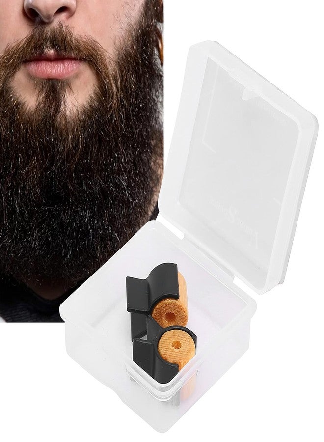 yuyte Mustache Training Wheel, 1 Pair Wood Gel Handlebar Mustache Training Mustache Shaping Wheel Beards Template Shaping Tools Mustache Styling Father Boy Husband Boyfriend - Image 1
